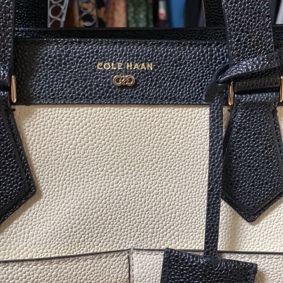 Cole Haan black and white large satchel - Picture 3 of 7